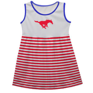 Girls Toddler White SMU Mustangs Tank Top Dress