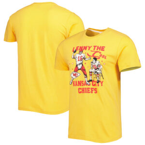 Men's Homage  Len Dawson Heathered Gold Kansas City Chiefs  Caricature Retired Player Tri-Blend T-Shirt