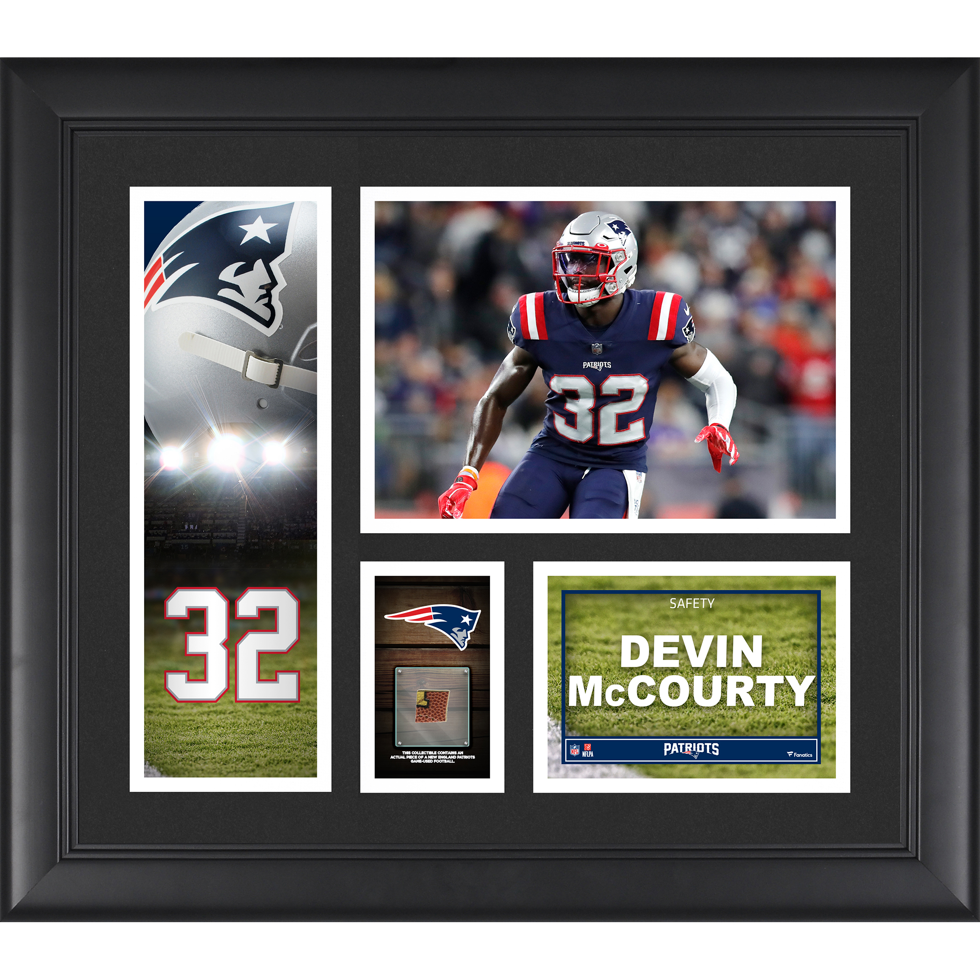 Devin McCourty New England Patriots Framed 15" x 17" Player Collage with a Piece of Game-Used Ball
