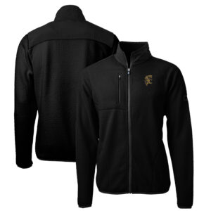 Men's Cutter & Buck Black Grambling Tigers Logo Big & Tall Cascade Eco Sherpa Fleece Full-Zip Jacket