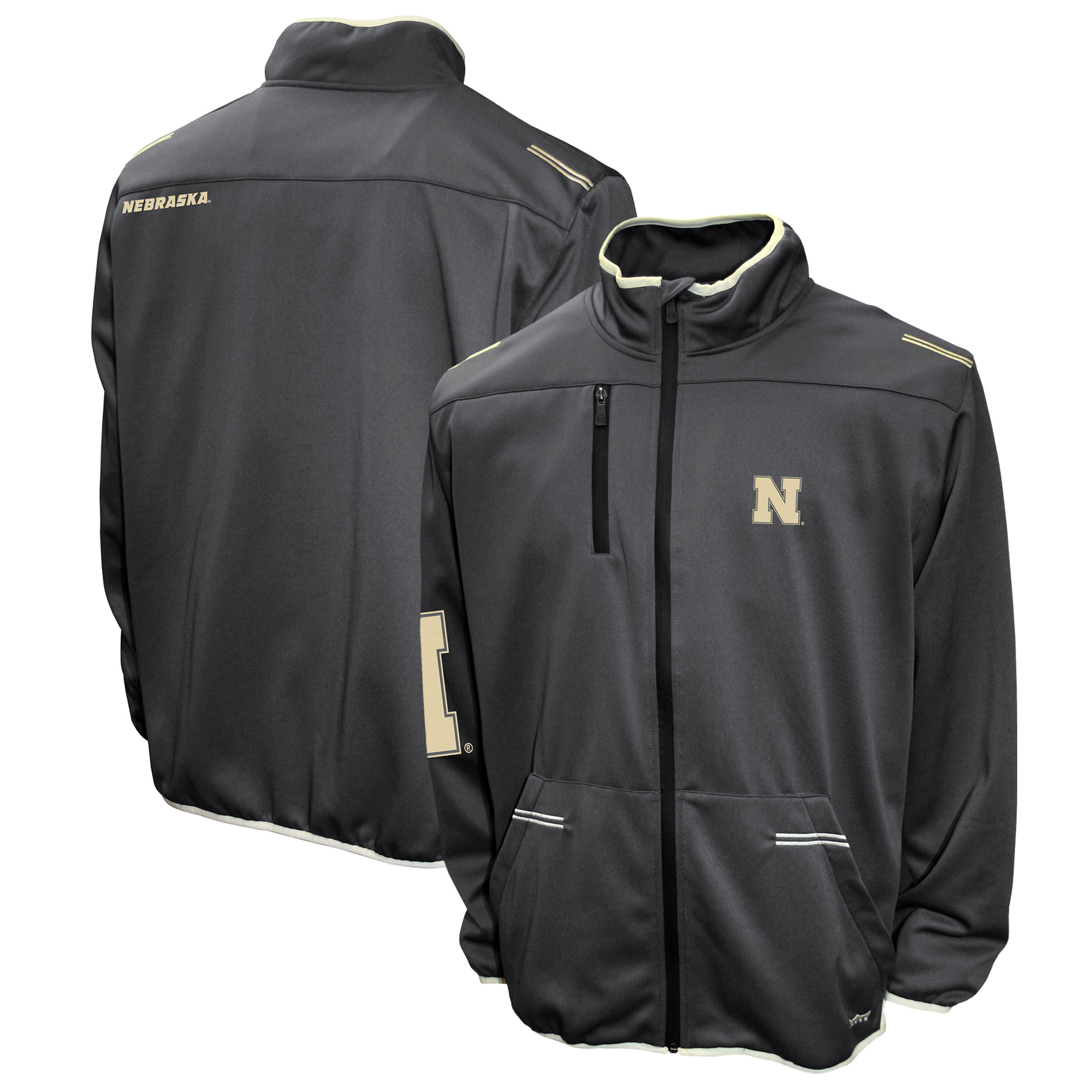 Men's Franchise Club Charcoal Nebraska Huskers Endurance Full-Zip Jacket - Image 2
