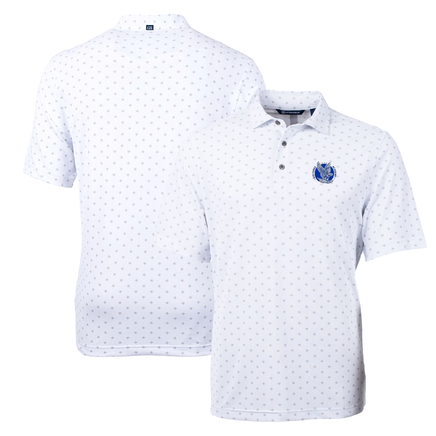 Men's Cutter & Buck White Air Force Falcons Virtue Eco Pique Tile Recycled Polo