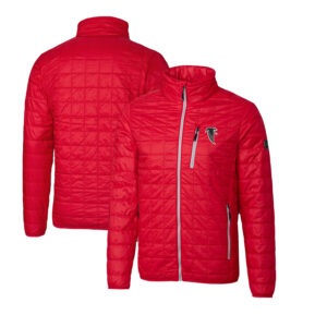 Men's Cutter & Buck Red Atlanta Falcons Throwback Logo Rainier PrimaLoft Eco Insulated Full-Zip Puffer Jacket