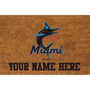 Miami Marlins 23'' x 35'' Personalized Door Mat