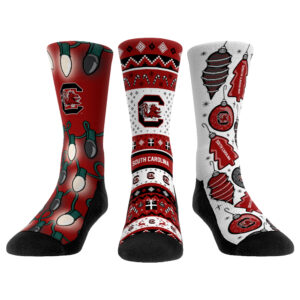 Rock Em Socks South Carolina Gamecocks Unisex Holiday 3-Pack Crew Socks