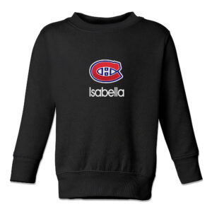 Toddler Black Montreal Canadiens Personalized Pullover Sweatshirt