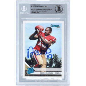 Deebo Samuel San Francisco 49ers Autographed 2019 Panini Donruss Rated Rookie #317 Beckett Fanatics Witnessed Authenticated Rookie Card