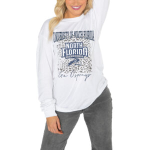 Women's Gameday Couture White UNF Ospreys Boyfriend Fit Long Sleeve T-Shirt