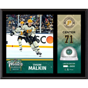 Evgeni Malkin Pittsburgh Penguins 2023 Winter Classic 12" x 15" Sublimated Plaque with Game-Used Ice - Limited Edition of 500