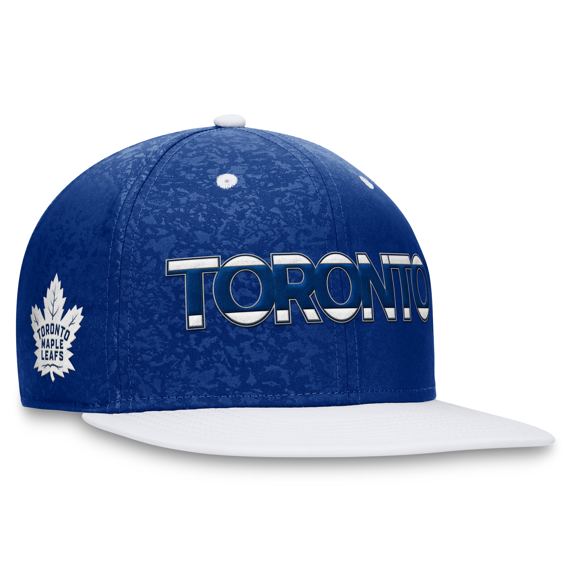 Men's Fanatics Blue/White Toronto Maple Leafs Authentic Pro Rink Two-Tone Snapback Hat - Image 6