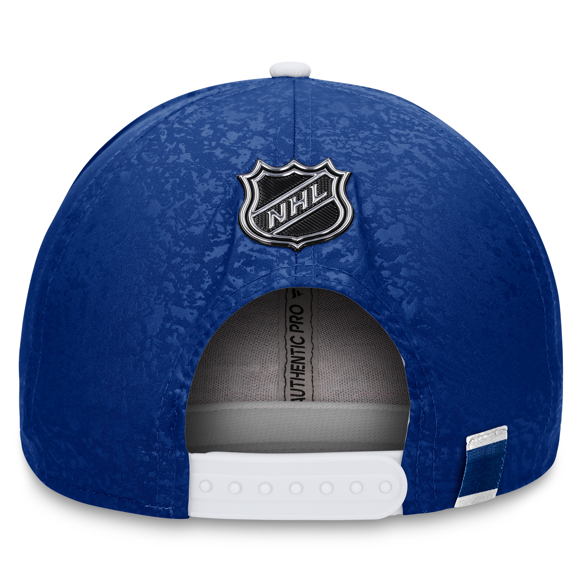 Men's Fanatics Blue/White Toronto Maple Leafs Authentic Pro Rink Two-Tone Snapback Hat - Image 5