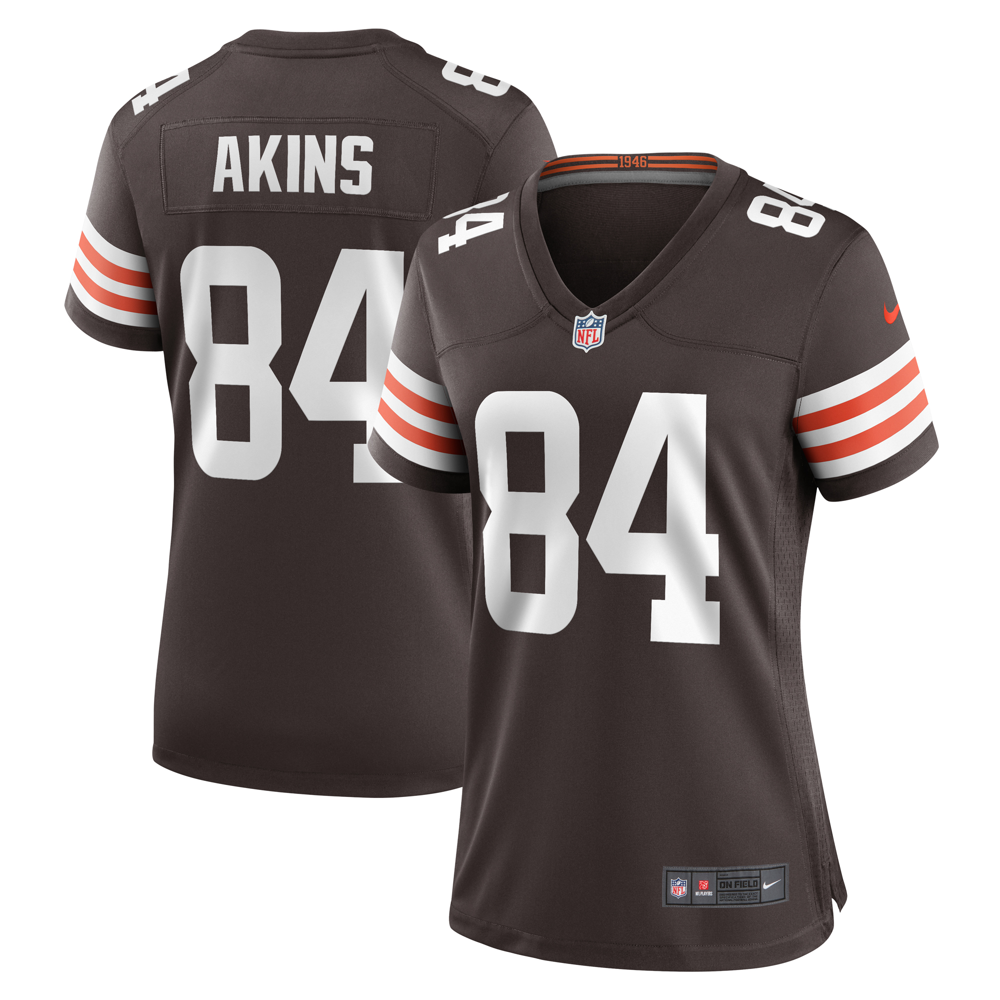 Women's Nike Jordan Akins Brown Cleveland Browns Game Player Jersey - Image 2