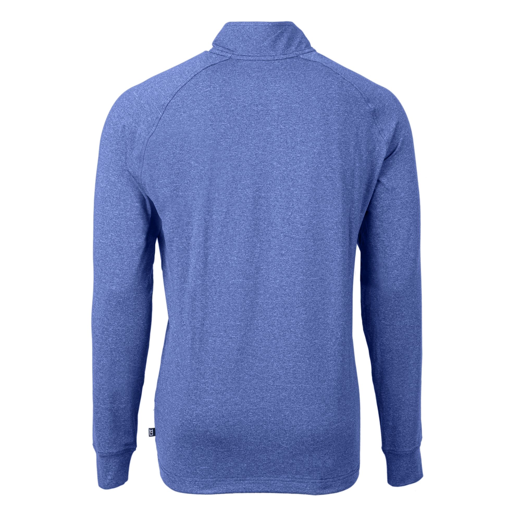 Men's Cutter & Buck Heather Blue Spelman College Jaguars Big & Tall Adapt Eco Knit Quarter-Zip Pullover Top - Image 7