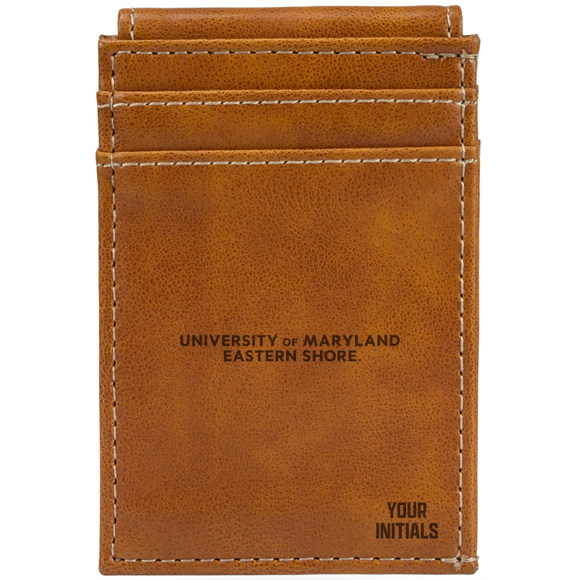 Brown Maryland Eastern Shore Hawks Personalized Front Pocket Wallet