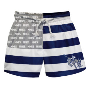 Toddler Vive La Fete  Blue/Gray Colorado School of Mines Orediggers Flag Swim Trunks