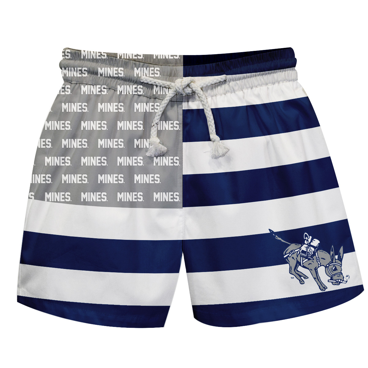 Toddler Vive La Fete Blue/Gray Colorado School of Mines Orediggers Flag Swim Trunks