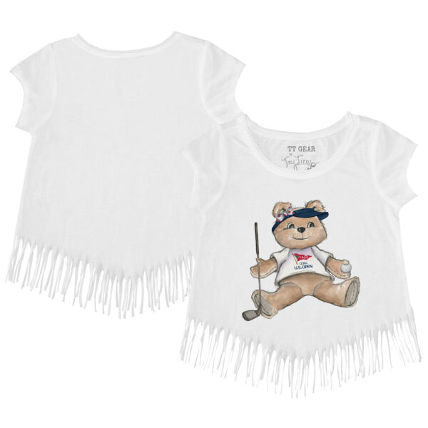 Youth 2023 U.S. Open Tiny Turnip White Teddy With Bow Fringe T-Shirt