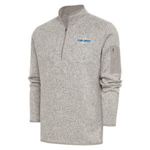 Men's Antigua  Oatmeal Omaha Storm Chasers Fortune Quarter-Zip Pullover Jacket