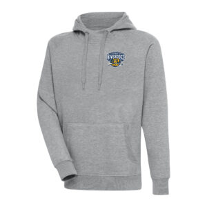 Men's Antigua  Heather Gray Charleston RiverDogs Victory Pullover Hoodie