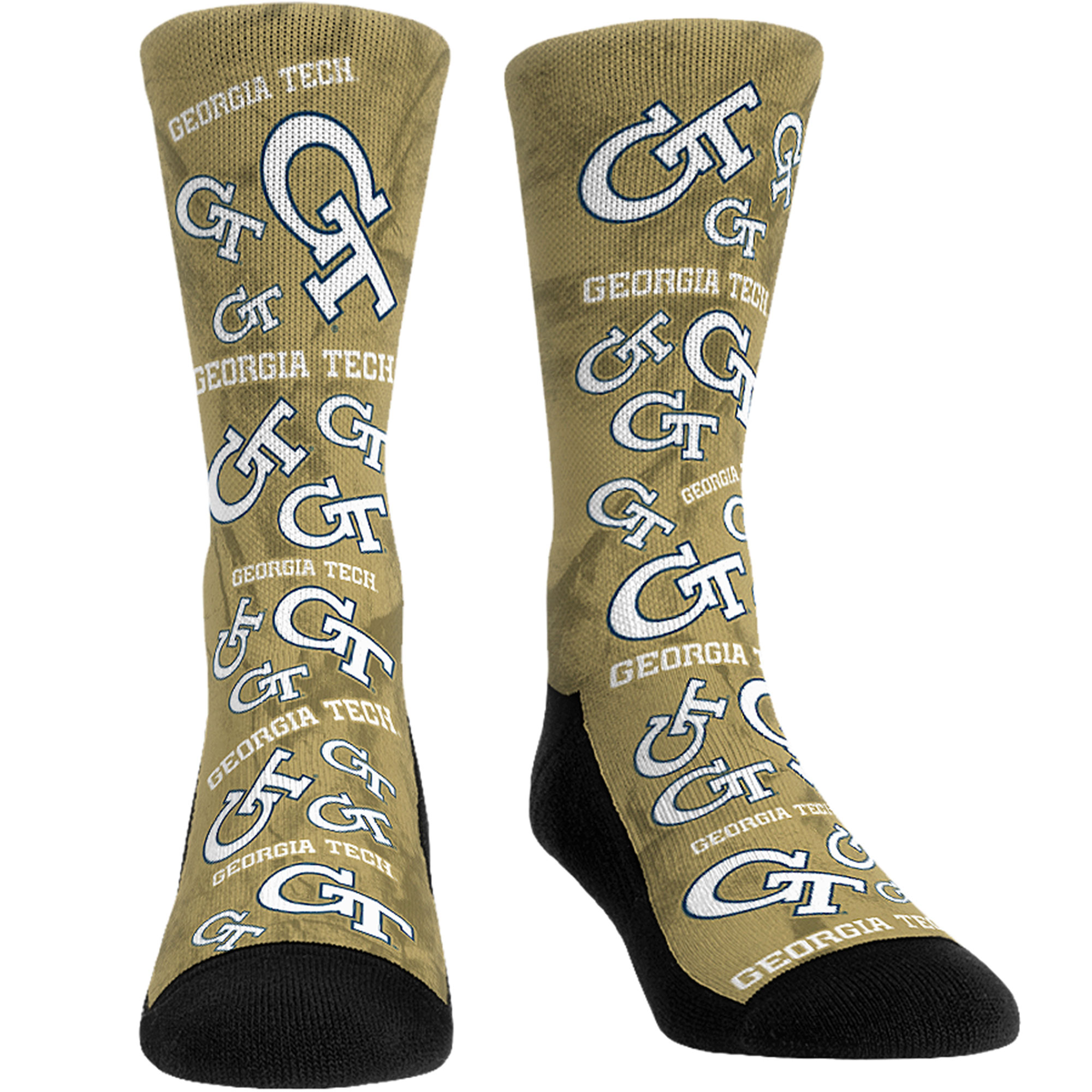 Men's Rock Em Socks Georgia Tech Yellow Jackets All-Over Underwear and Crew Socks Combo Pack - Image 4