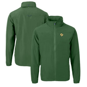 Men's Cutter & Buck Forest Green Cal Poly Mustangs Charter Eco Recycled Full-Zip Jacket
