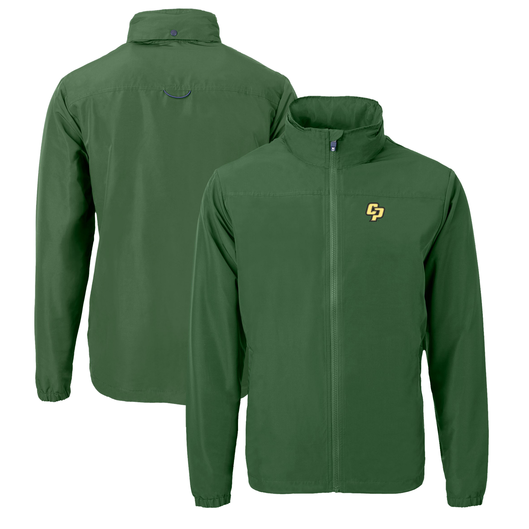 Men's Cutter & Buck Forest Green Cal Poly Mustangs Charter Eco Recycled Full-Zip Jacket