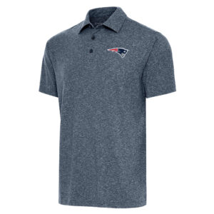 Men's Antigua  Heather Navy New England Patriots Par Polo