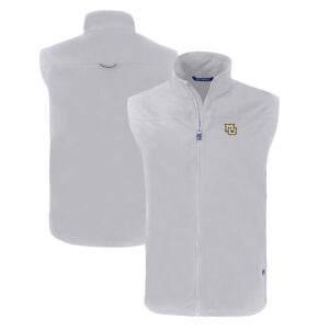 Men's Cutter & Buck  Gray Marquette Golden Eagles Big & Tall Charter Eco Full-Zip Vest