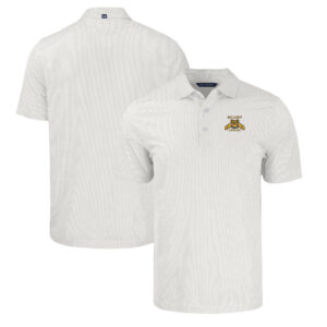 Men's Cutter & Buck White/Gray North Carolina A&T Aggies Big & Tall Pike Eco Symmetry Print Stretch Recycled Polo