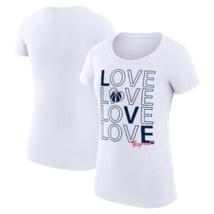 Women's G-III 4Her by Carl Banks White Washington Wizards Basketball Love Fitted T-Shirt