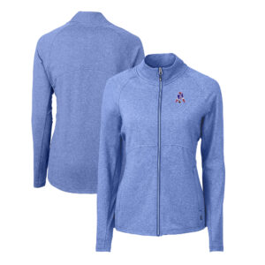 Women's Cutter & Buck  Blue New England Patriots Adapt Eco Knit Recycled Full-Zip Jacket