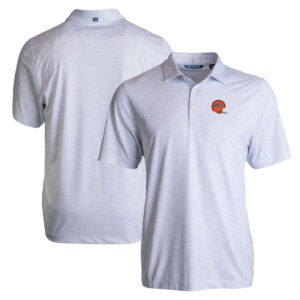 Men's Cutter & Buck  White Cincinnati Bengals Throwback Pike Eco Pebble Print Stretch Recycled Polo