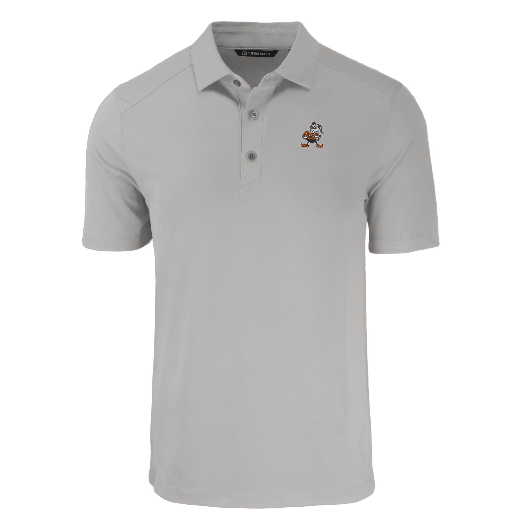Men's Cutter & Buck Gray Cleveland Browns Throwback Forge Eco Stretch Recycled Polo - Image 6