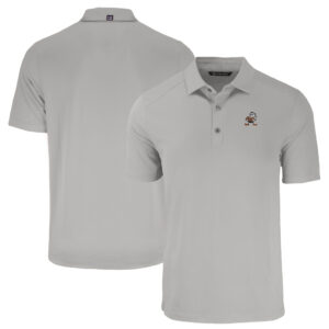Men's Cutter & Buck  Gray Cleveland Browns Throwback Forge Eco Stretch Recycled Polo