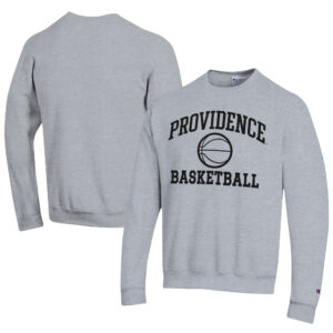 Men's Champion  Gray Providence Friars Icon Logo Basketball Eco Powerblend Pullover Sweatshirt