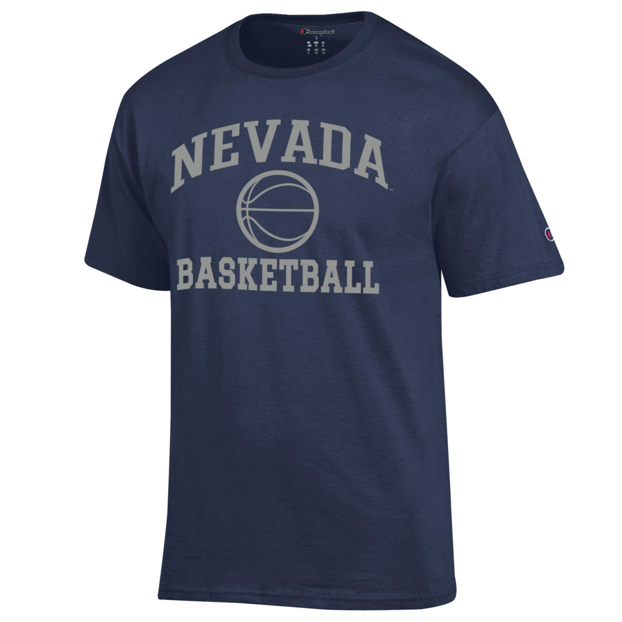 Men's Champion Navy Nevada Wolf Pack Icon Logo Basketball Jersey T-Shirt - Image 6