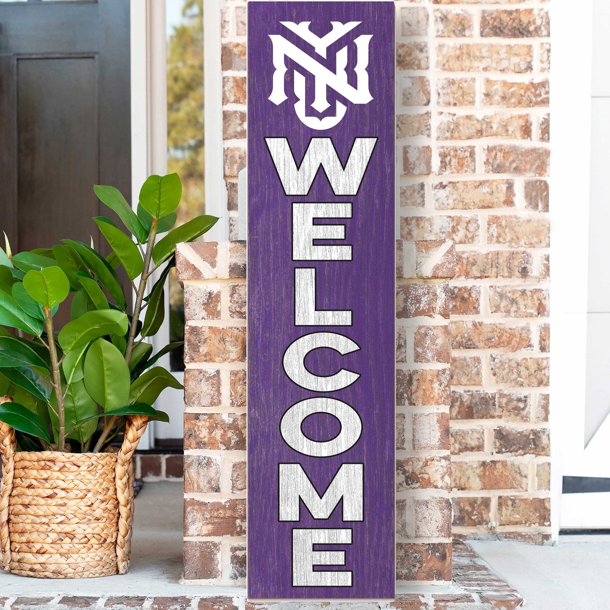 NYU Violets 12'' x 48'' Welcome Outdoor Leaner - Image 8