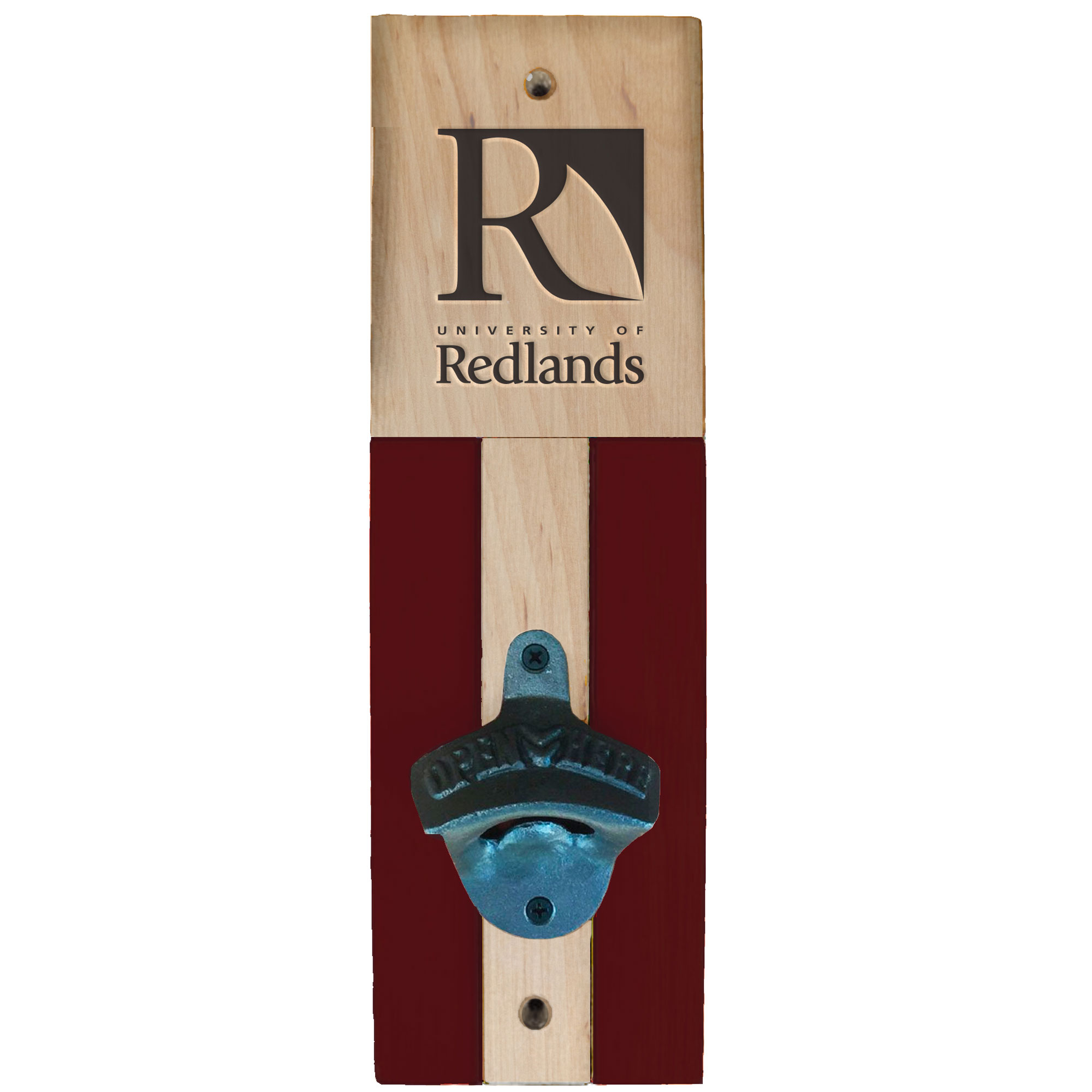Maroon University of Redlands Bulldogs 3.5" x 11.5" Wall Mounted Bottle Opener
