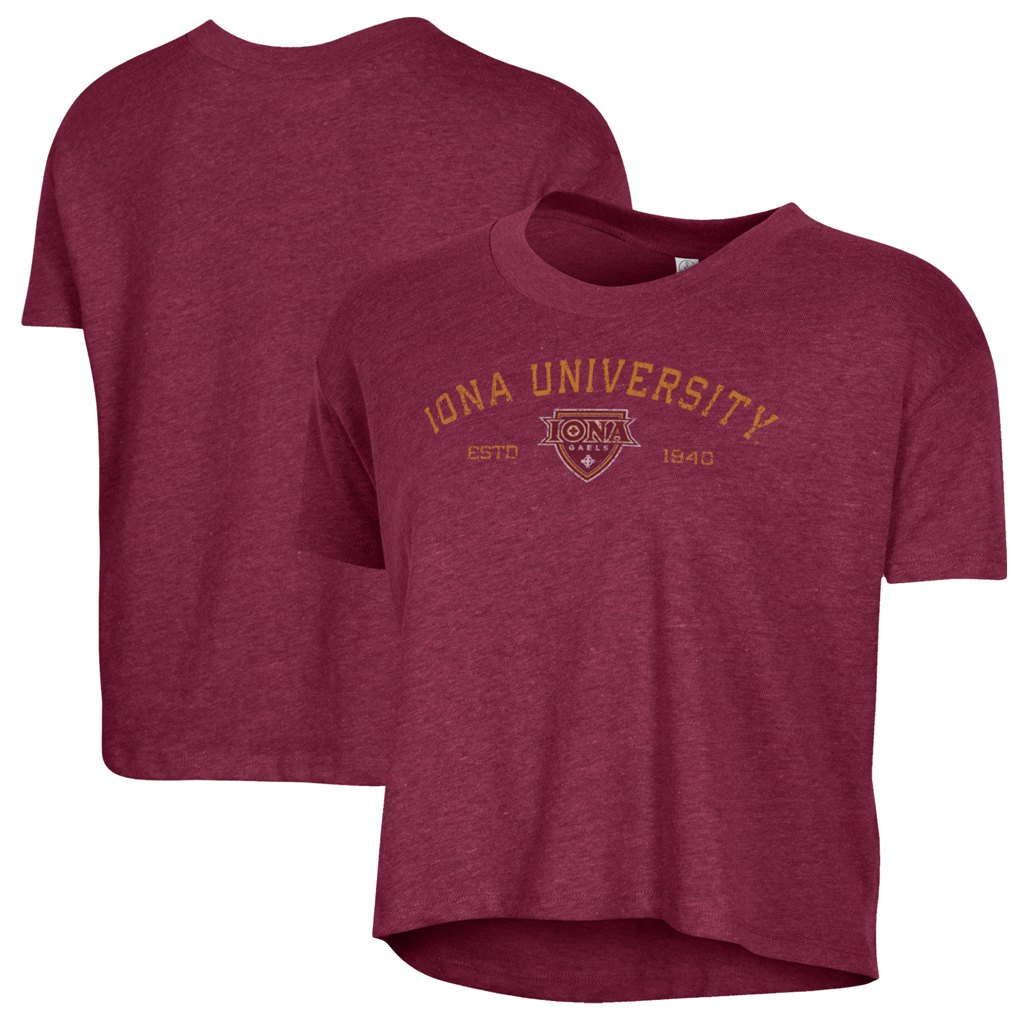 Women's Alternative Apparel Maroon Iona University Gaels Retro Jersey Headliner Cropped T-Shirt - Image 5