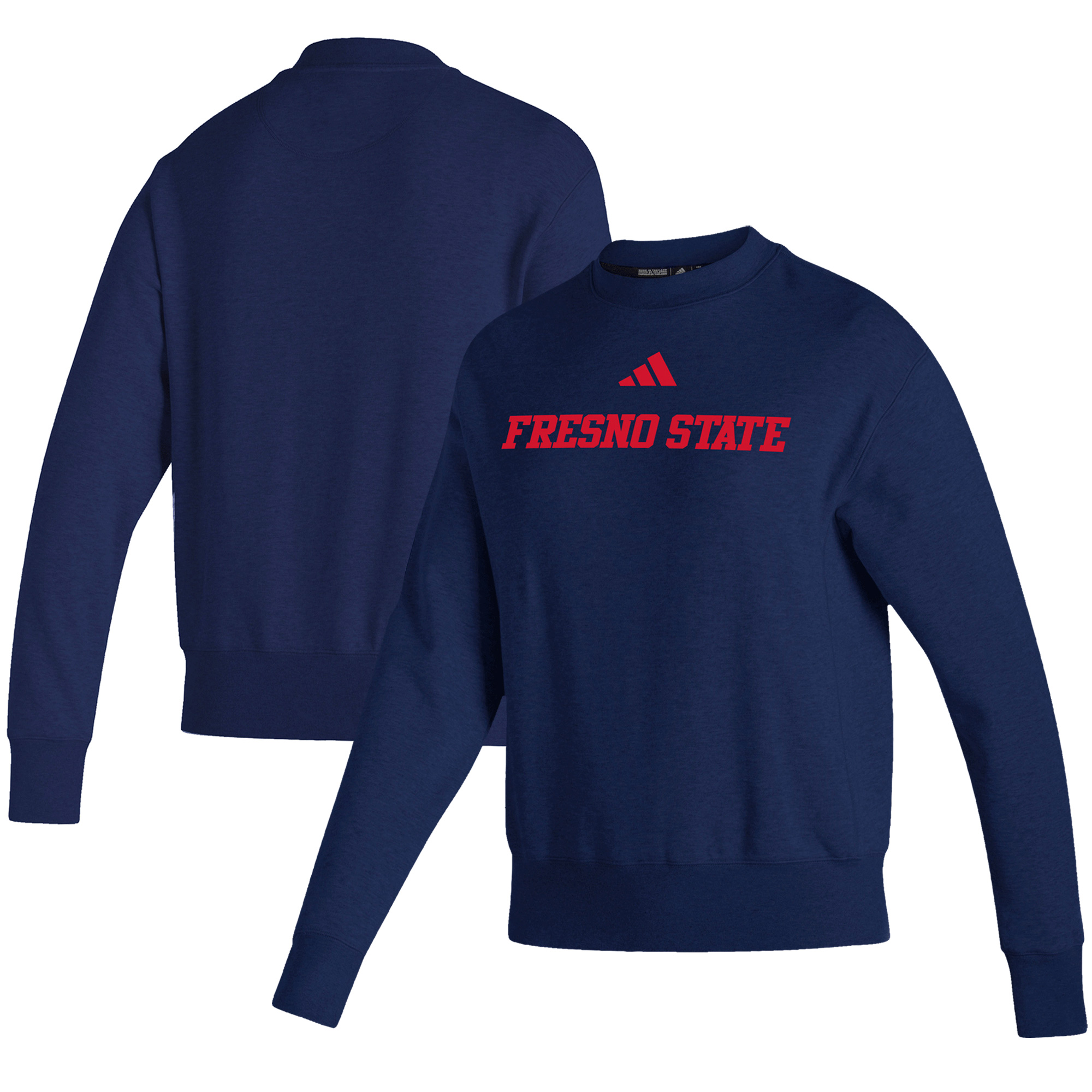Women's adidas Navy Fresno State Bulldogs Premium Retro Pullover Sweatshirt - Image 2