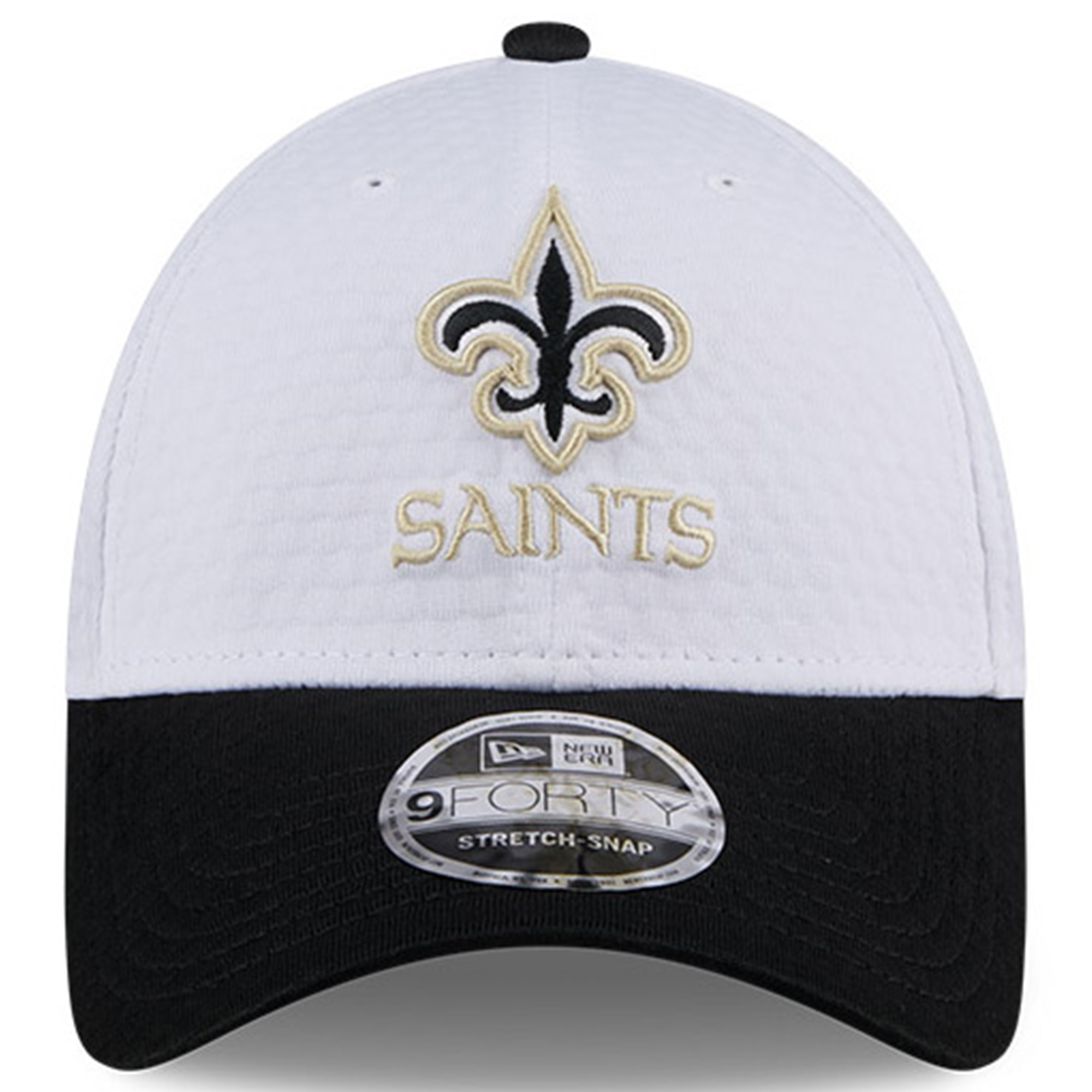 Men's New Era White/Black New Orleans Saints 2024 NFL Training Camp 9FORTY Adjustable Hat - Image 3