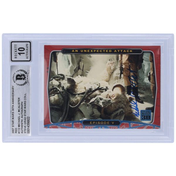 Michael McAlister Star Wars Autographed 2007 Topps 30th Anniversary Red #112 BGS Authenticated 10 Card - Image 4
