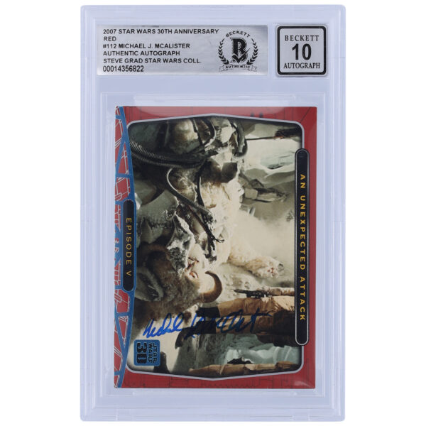 Michael McAlister Star Wars Autographed 2007 Topps 30th Anniversary Red #112 BGS Authenticated 10 Card