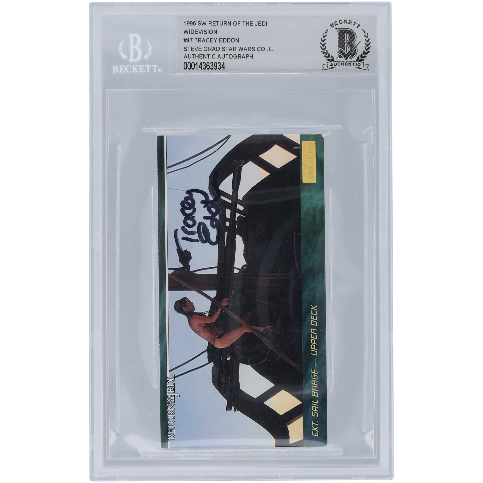 Tracey Eddon Star Wars Autographed 1996 Topps Return Of The Jedi Widevision #47 BGS Authenticated Card