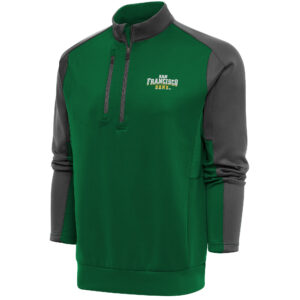 Men's Antigua  Hunter Green/Pewter San Francisco Dons Team Quarter-Zip Pullover Top