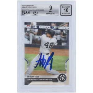 Anthony Rizzo New York Yankees Autographed 2021 Topps Now #584 Beckett Fanatics Witnessed Authenticated 9/10 Card