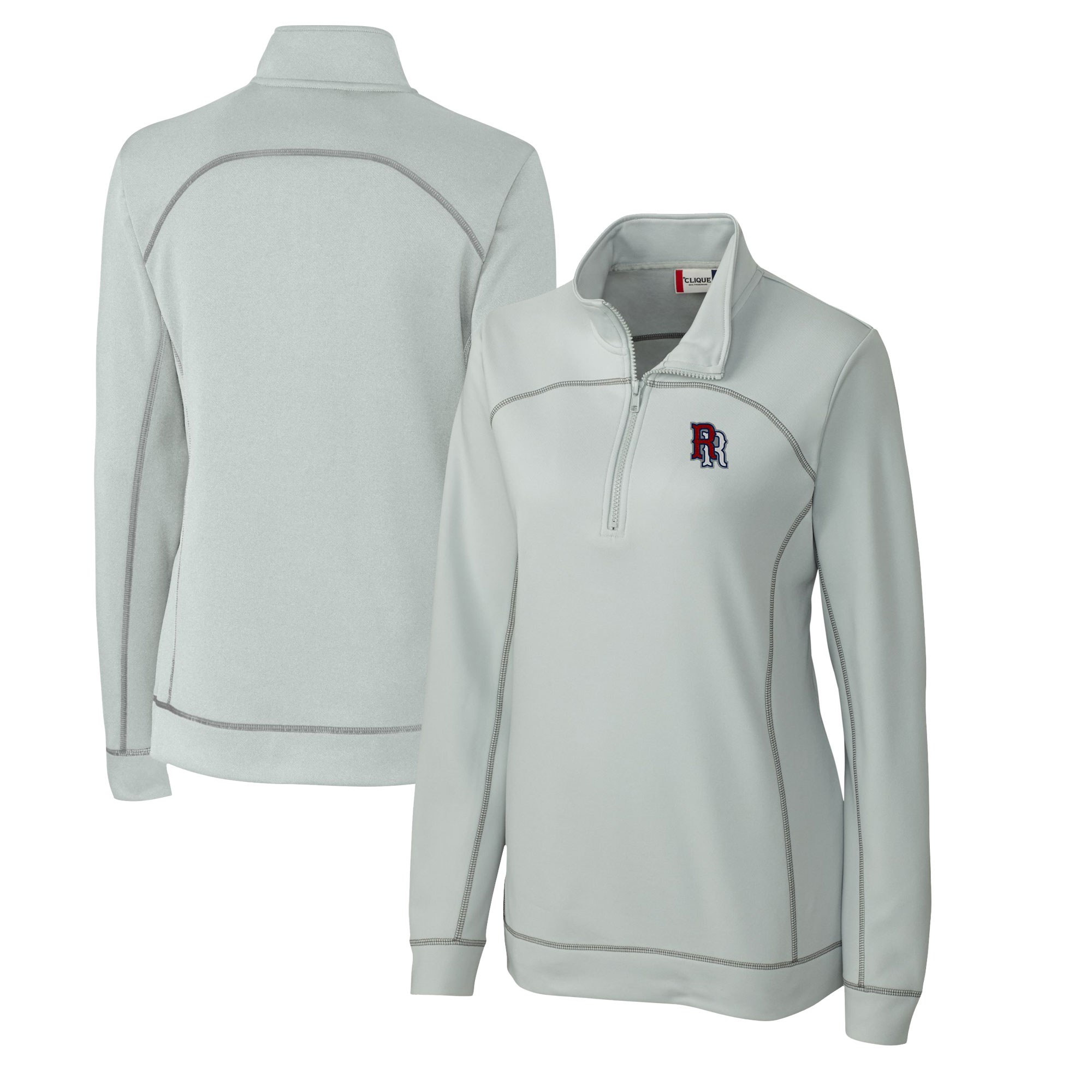 Women's Cutter & Buck Gray Round Rock Express Clique Helsa Performance Half-Zip Sweatshirt - Image 5