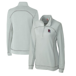Women's Cutter & Buck Gray Round Rock Express Clique Helsa Performance Half-Zip Sweatshirt