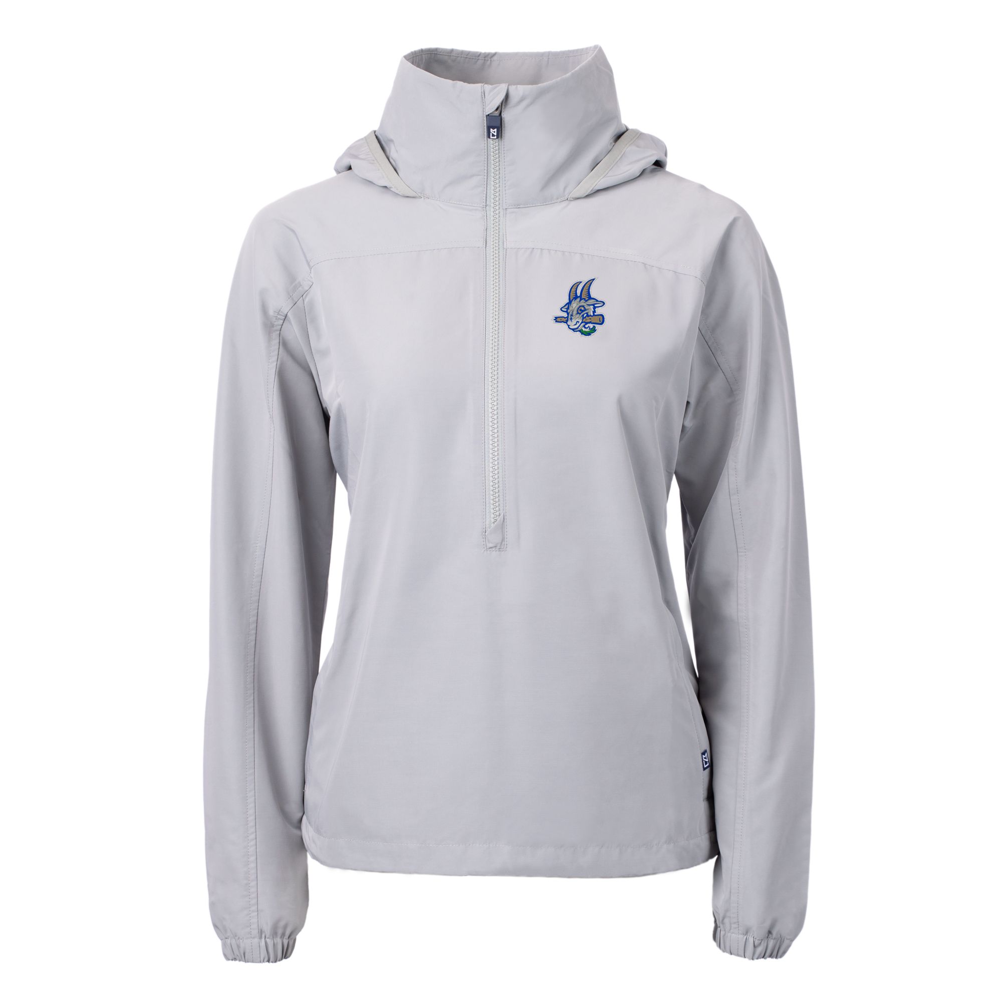 Women's Cutter & Buck Gray Hartford Yard Goats Charter Eco Recycled Half-Zip Anorak Jacket - Image 6