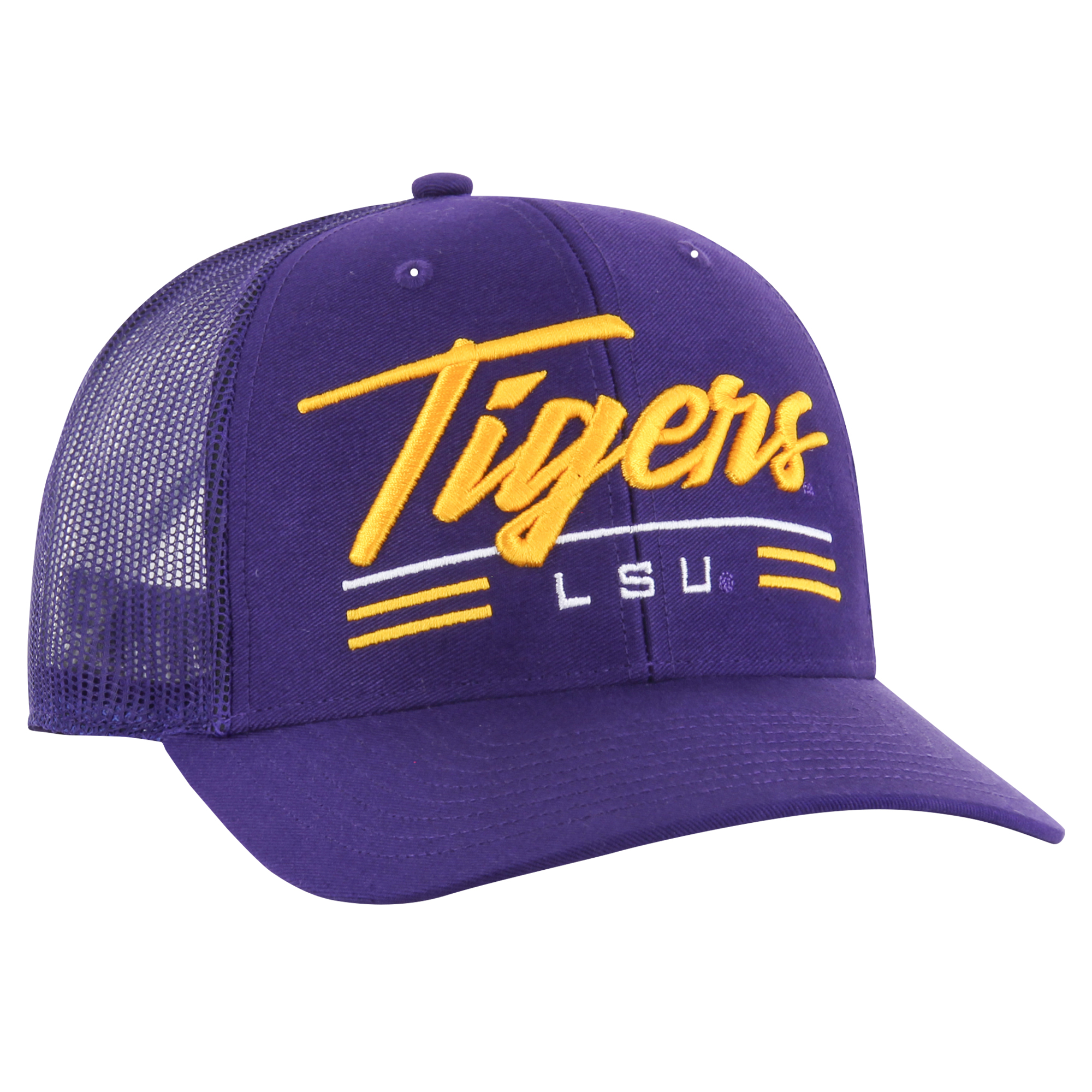 Men's '47 Purple LSU Tigers Garner Trucker Adjustable Hat - Image 3